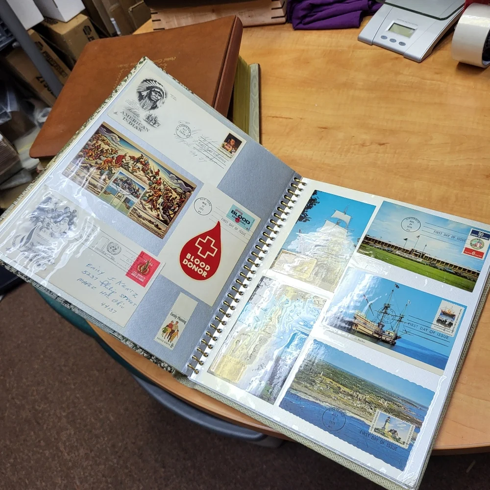 Stamp and post card custom collection, great for adding or starting a stamp